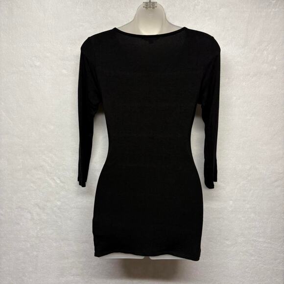 Guess Y2K Keyhole Faux Leather Zipper Bodycon Mini Dress Black Womens Size S - Picture 2 of 8